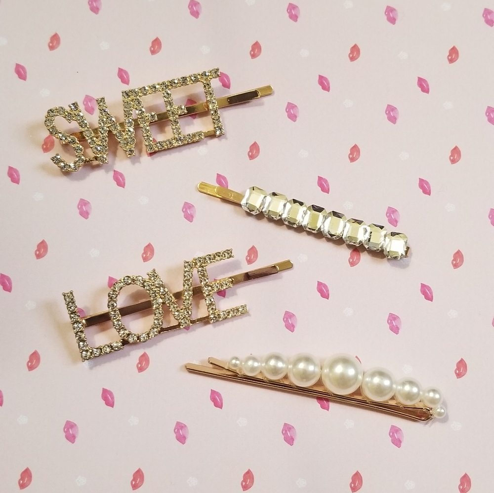 Sweet Love Bling clips set of 4